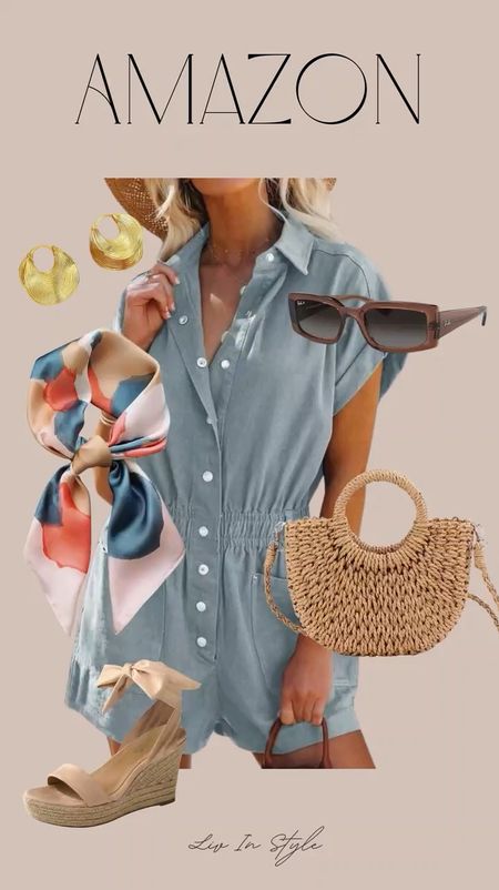 Amazon summer outfit! The cutest romper paired with fun summer accessories! 

#LTKSeasonal #LTKVideo #LTKStyleTip