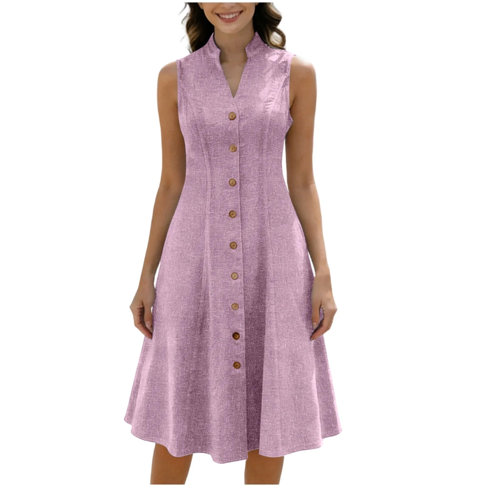 Womens Summer Dresses Casual Dress Gradual Sleeveless Neck V-Neck Long Dress A-Line Party Dress w... | Walmart (US)