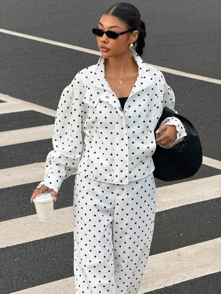 Polka Dot Set Plus size | SHEIN