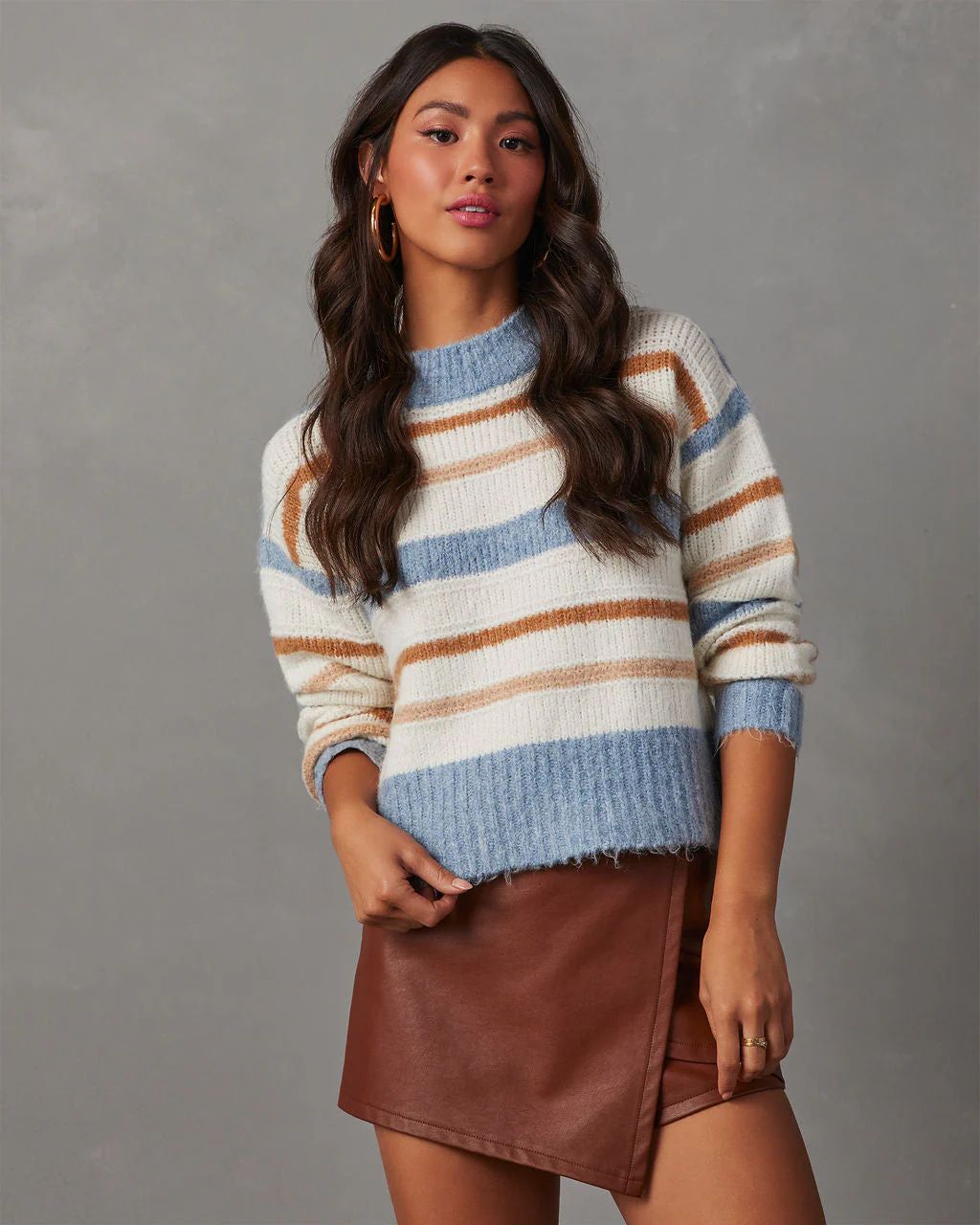Laylin Crewneck Striped Sweater | VICI Collection