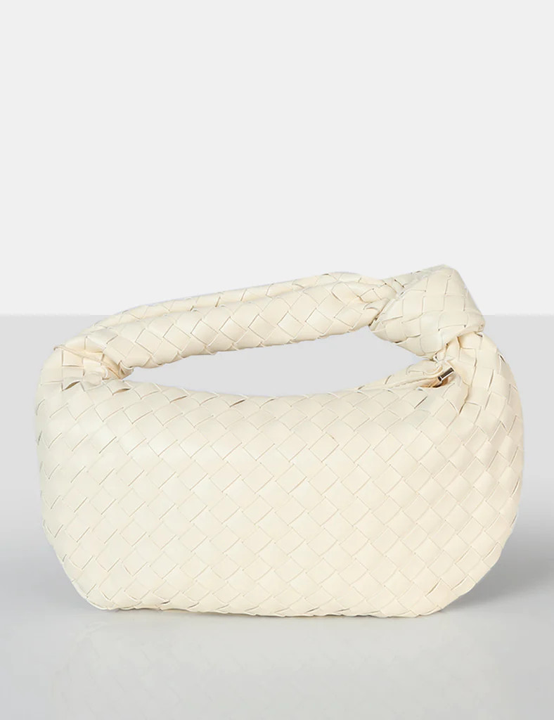 Blame Ecru Weave Knot Detail Handbag | Public Desire (US & CA)