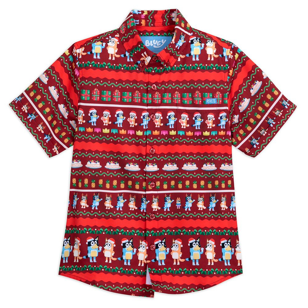 Bluey Holiday Button Down Shirt for Kids by RSVLTS | Disney Store