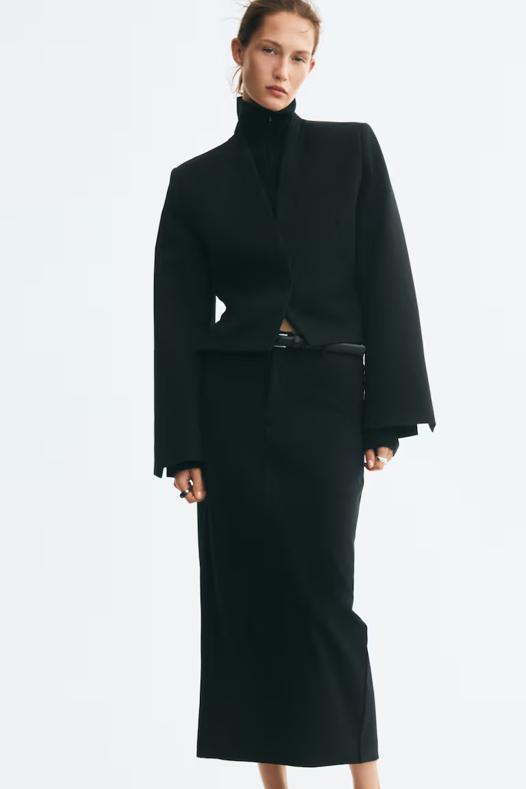 H & M - Twill pencil skirt - Black | H&M (UK, MY, IN, SG, PH, TW, HK)