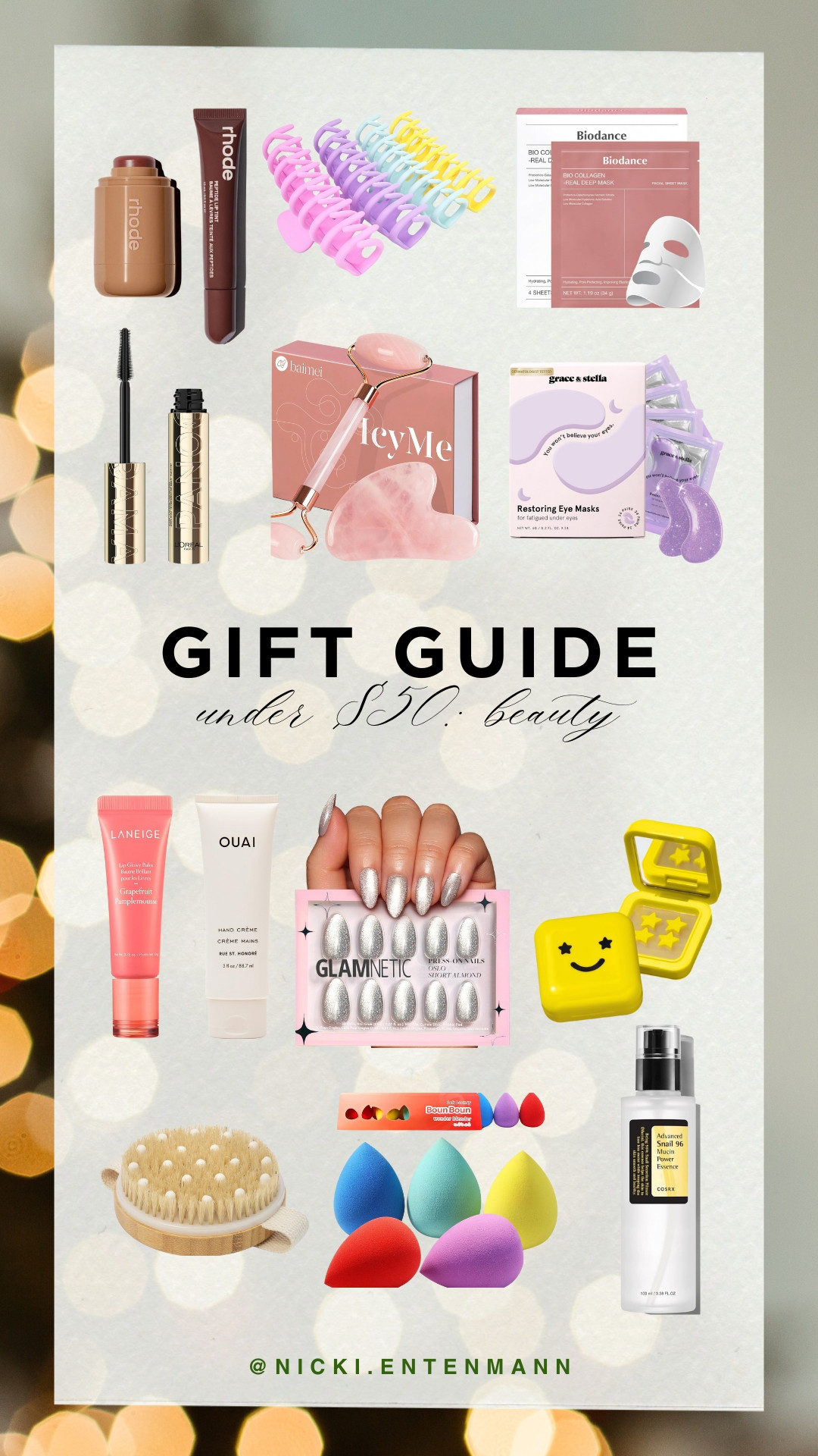 Who says great beauty gifts have to cost a fortune? These under-$50 picks are perfect for treating yourself or someone special without breaking the bank. 💅🎁                                                                 under $50 beauty gifts, affordable beauty, budget-friendly beauty gifts, beauty gift guide, skincare gifts, makeup gifts, holiday beauty gifts, thoughtful beauty gifts, beauty stocking stuffers, self-care on a budget, beauty for less, gifts for her 

 #LTKGiftGuide #LTKFindsUnder50 #LTKBeauty