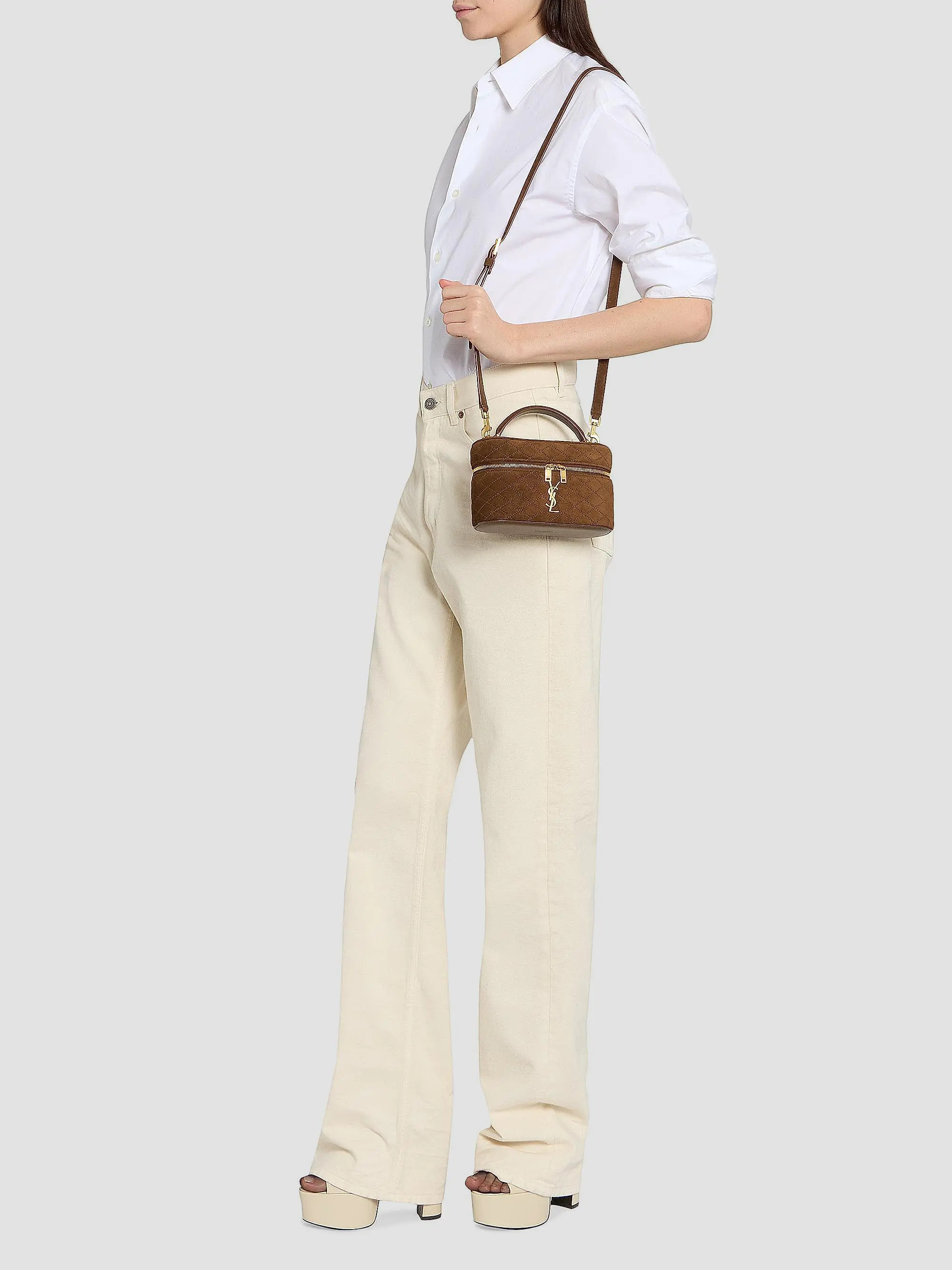 Saint Laurent Suede Gaby Vanity Bag | Saks Fifth Avenue | Saks Fifth Avenue