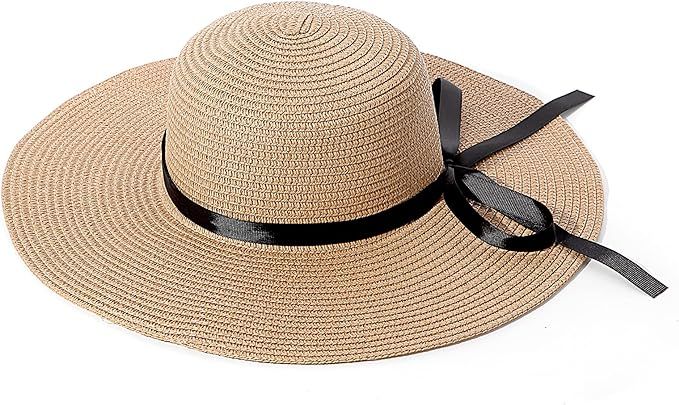 Women's Sun Hat UPF50 Wide Brim Sun Hat Foldable Straw Hat Summer Hat for Women | Amazon (US)