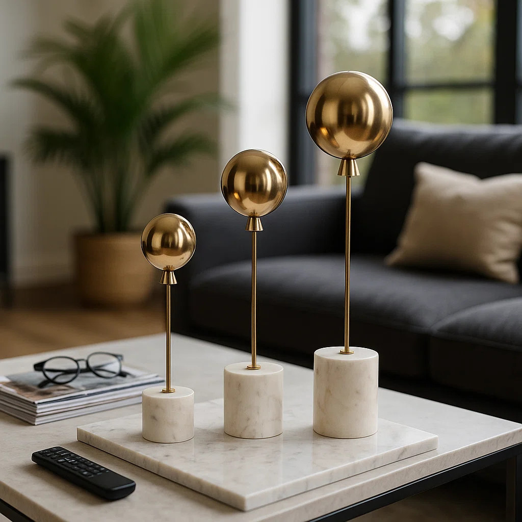 Decorative Balloon Statue Figurine with Marble Base for Home Decor – Minimalist Decorative Obje... | Wayfair North America