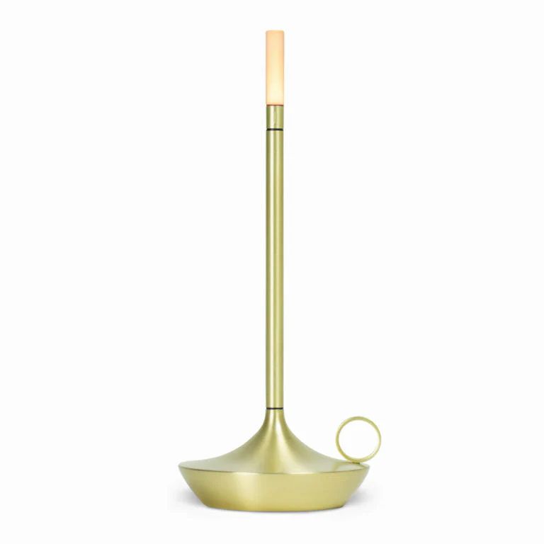 Wick Portable Table Light in Brass | Burke Decor