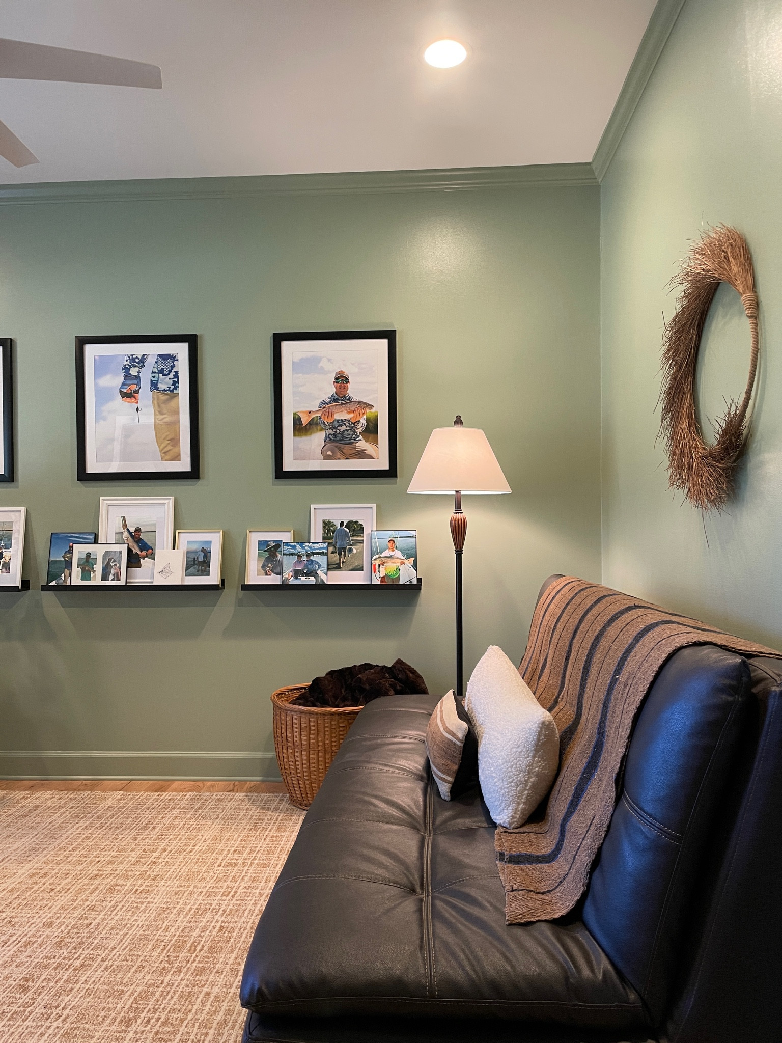Home office, Serta futon sofa, grass dried wreath, frames, photo wall￼

#LTKhome #LTKsalealert #LTKstyletip