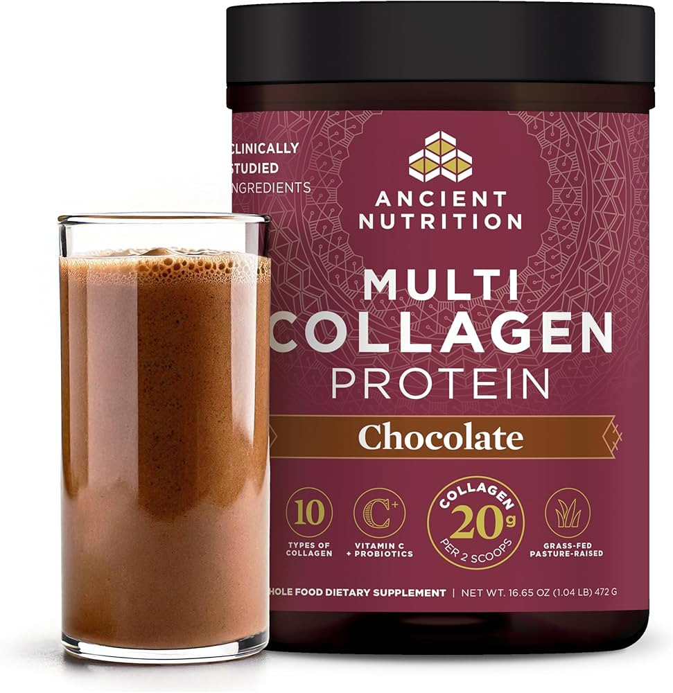Ancient Nutrition Hydrolyzed Collagen Peptides Powder with Probiotics, Chocolate Multi Collagen P... | Amazon (US)