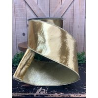 10 Yards, Gold Luster Velvet Wired Ribbon, 4 Inch Ribbon, Designer Farrisilk | Etsy (US)