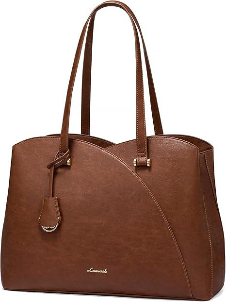 LOVEVOOK 17 Inch Laptop Tote Bag for Women, Work Bags Laptop Bag Teacher Tote Bag, Leather Comput... | Amazon (US)
