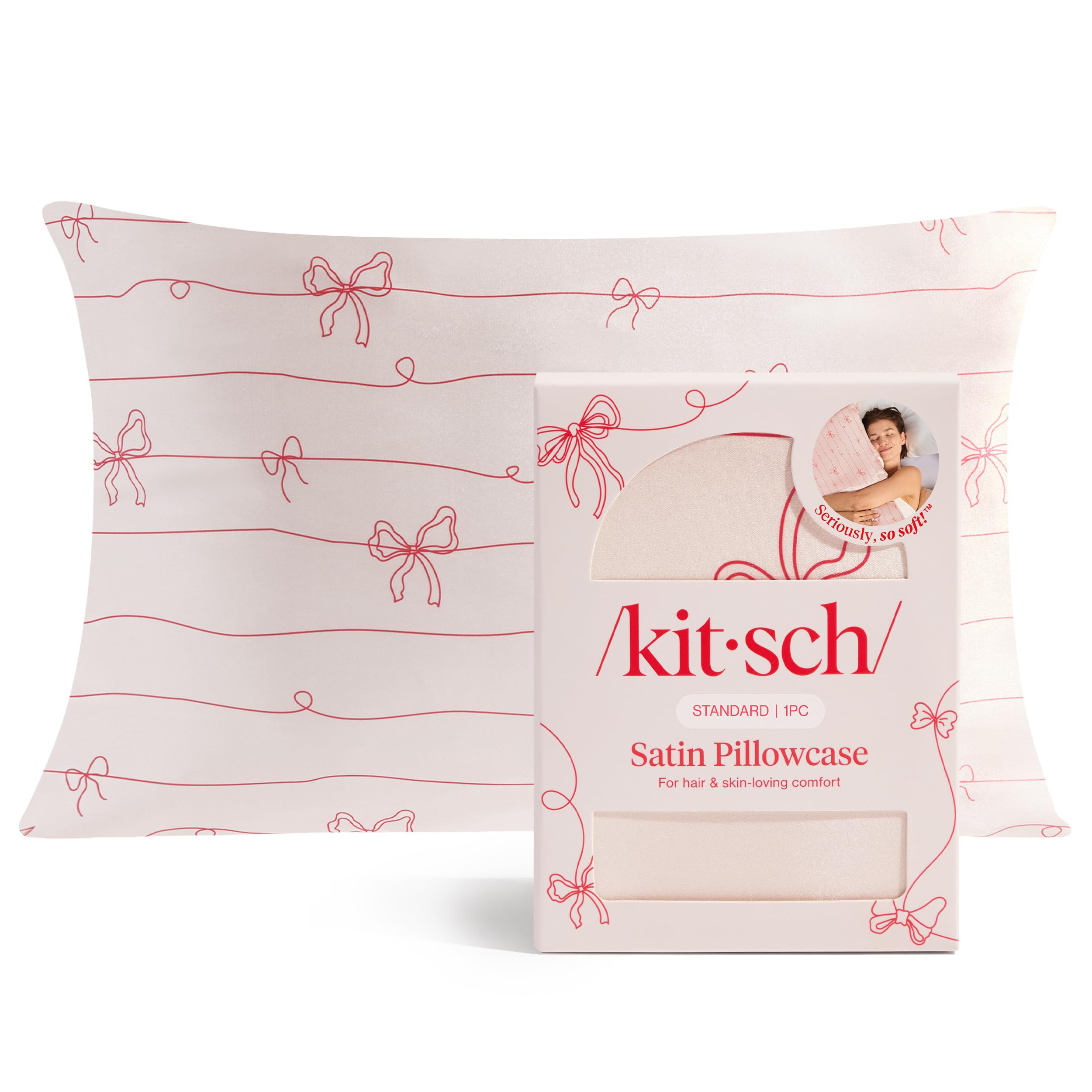 Kitsch Satin Pillowcase, Softer Than Silk Pillow Cases Queen, Cooling Pillow Covers, Satin Pillow... | Amazon (US)