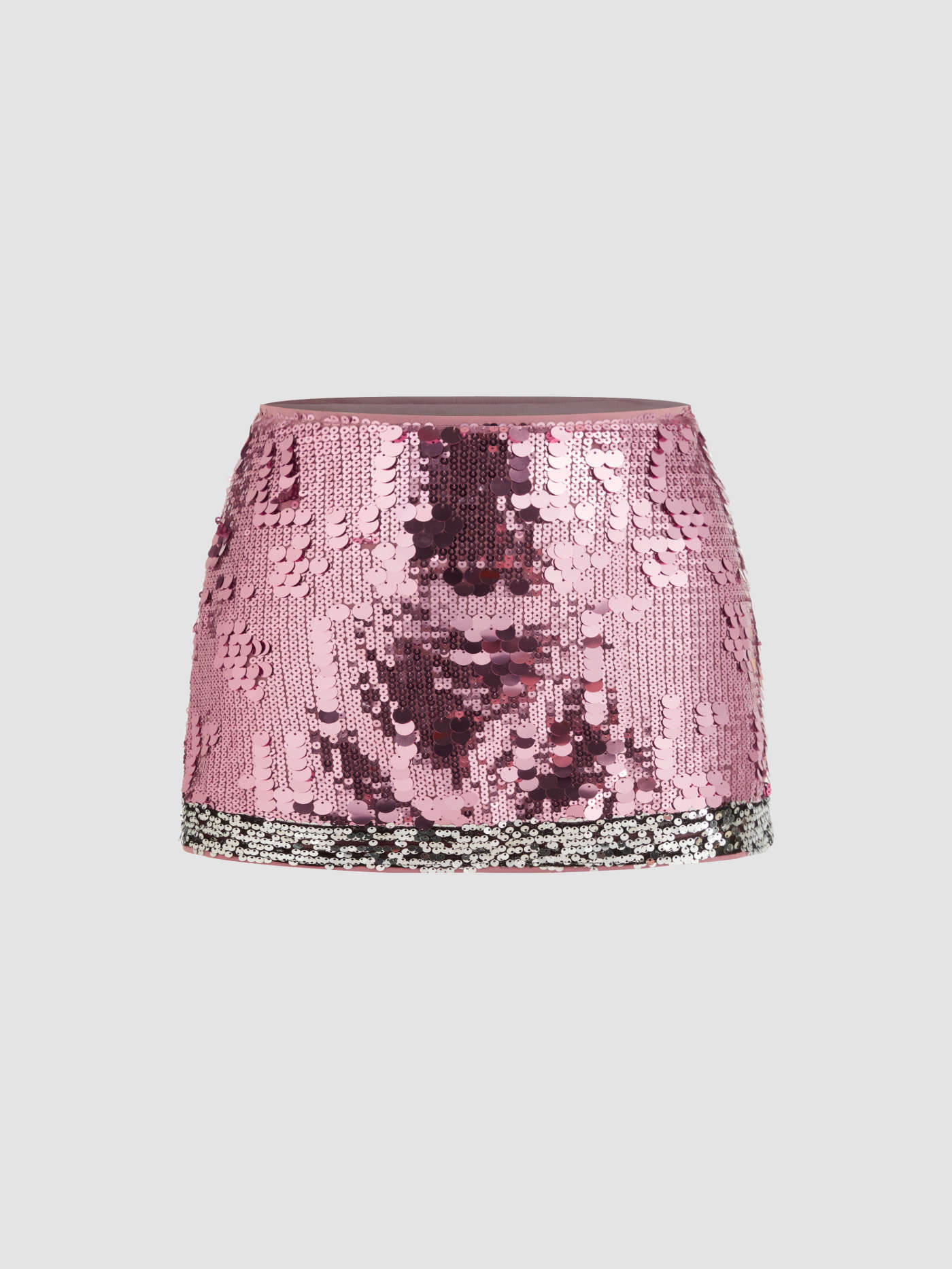 Sabrina Carpenter Outfit Sequins Sequin Low Rise Contrasting Hem Mini Skirt For Party/Clubbing | Cider