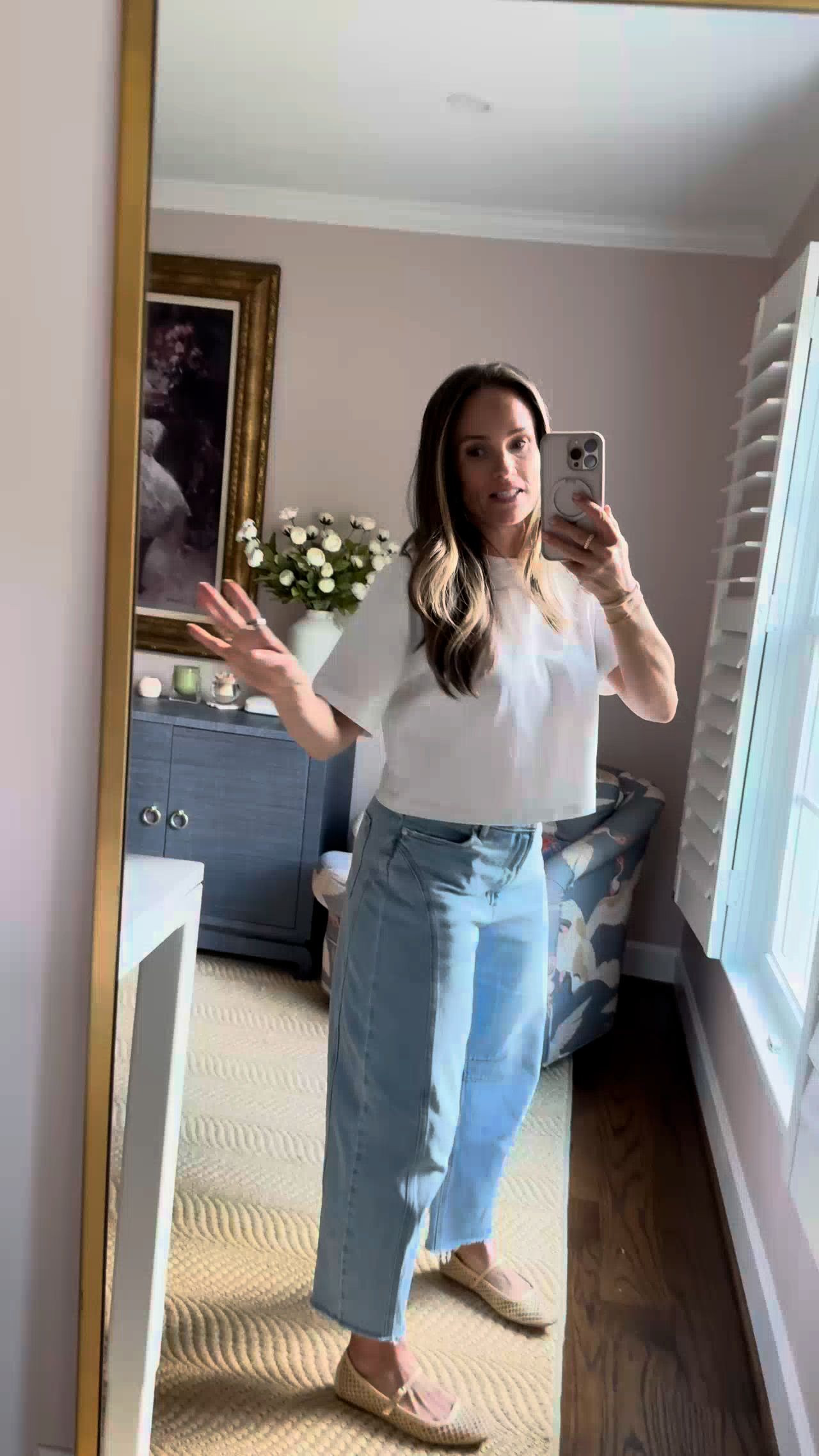 These Loft Horseshoe Jeans are extremly comfy and a perfect way to try Barrel Jeans without breaking the bank. They are super cute for spring. I wear a 25 petite.  

 #LTKdayinmylife #LTKootd #LTKmomlife