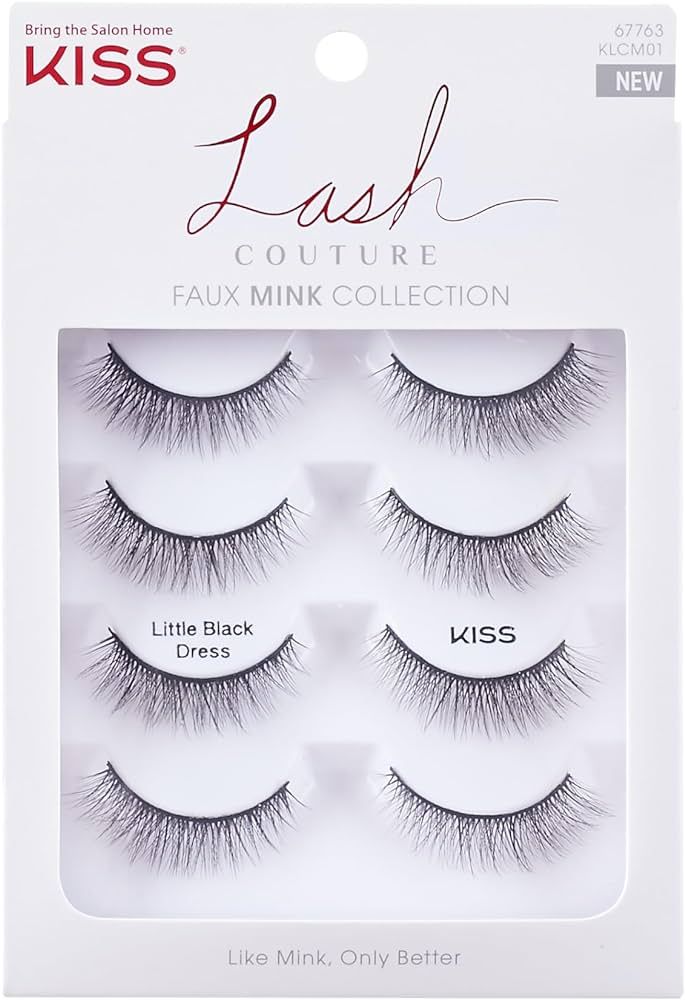 KISS Lash Couture False Eyelashes, Little Black Dress', 12 mm, Includes 4 Pairs Of Lashes, Contac... | Amazon (US)