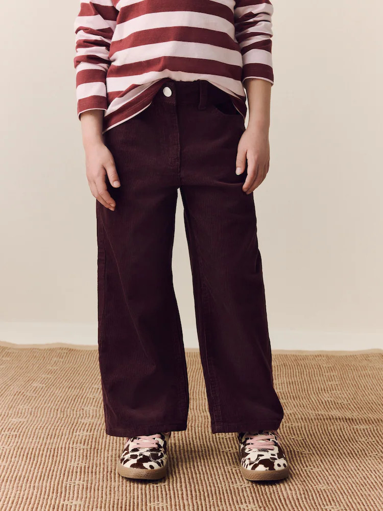 Berry Red Cord Wide Leg Trousers (3-16yrs) | Next US