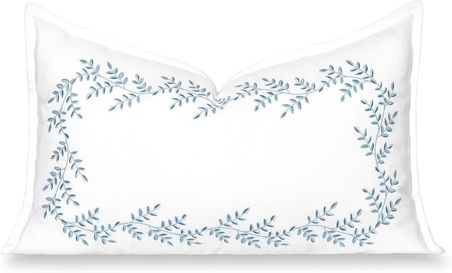 Hofdeco Premium Grandmillennial Coastal Hampton Patio Indoor Outdoor Lumbar Pillow Cover Only, 12... | Amazon (US)