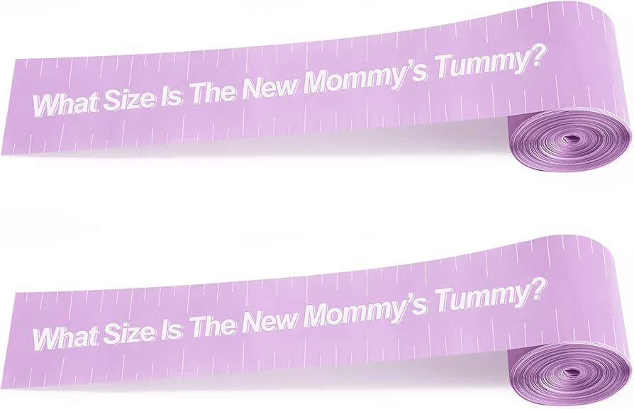 2 Rolls 2 Inch x 150 Feet Baby Shower Measuring Tape Tummy Measure Belly Game Paper Belly Measuri... | Amazon (US)