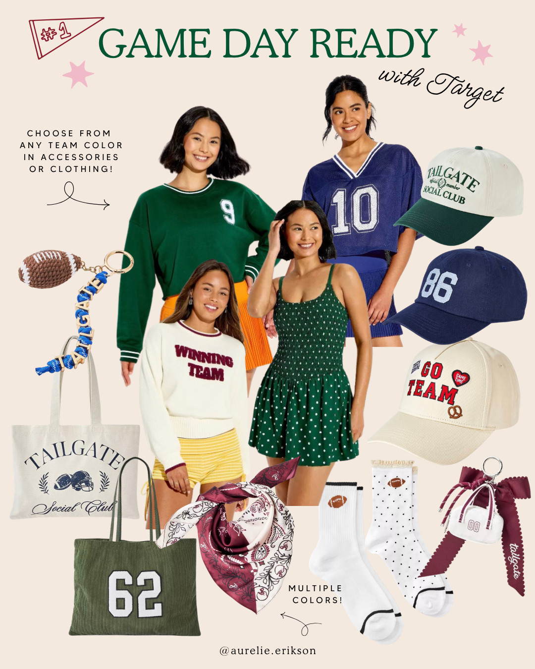 🏈 GAME DAY READY ❤️💙💚 Shop Target’s game day wear and find cute, comfy pieces in your team colors! Perfect for repping your favorite team all season long—from tailgates to kickoff. 🏟️✨ #GameDayStyle #GameDayWear #TargetFinds #TargetStyle #FootballSeason #TeamColors #GameDayOutfit #FootballFashion 

 #LTKSeasonal