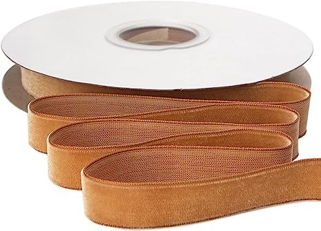 Amazon.com: Ribbli Polyester Khaki Velvet Ribbon,5/8 Inches Continuous10-Yard Spool,Christmas Rib... | Amazon (US)