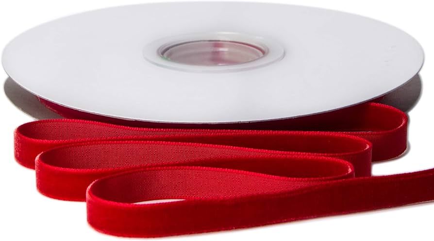 Ribbli Polyester Red Velvet Ribbon,3/8 Inch,10-Yard Spool,Use for Choker,Gift Wrapping,Floral Bou... | Amazon (US)
