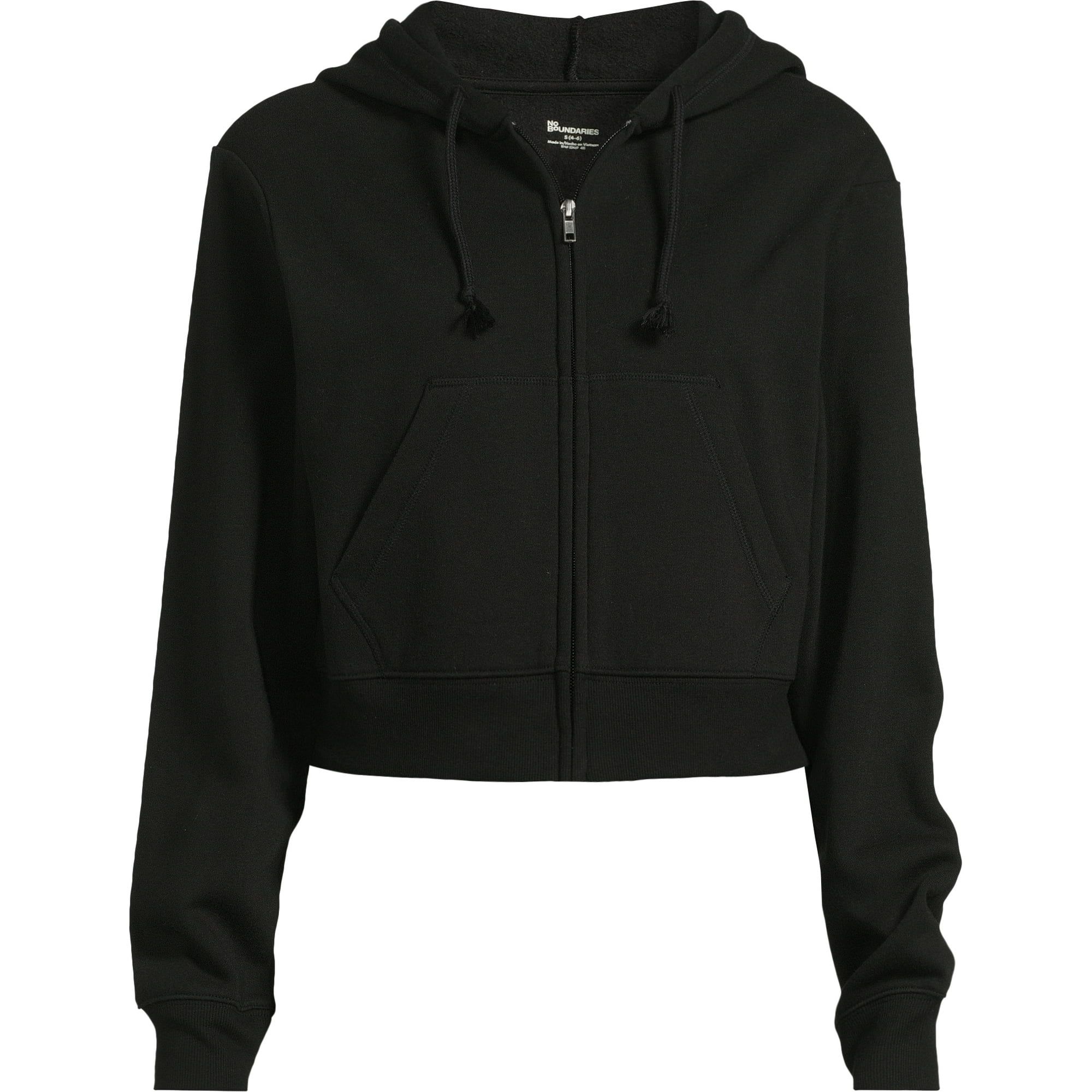 No Boundaries Cropped Zip Hoodie, Women’s | Walmart (US)