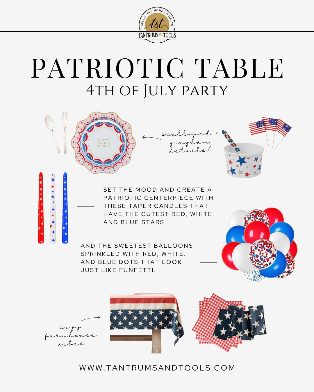 Fourth of July Party Essentials! It's all about easy when you're hosting a 4th of July party. Most of these are disposable—less cleanup, more time to actually enjoy the party. #usa #independenceday #patriotic #redwhiteandblue #americanflag #tablescape #gingham #starsandstripes 

 #LTKSeasonal #LTKHome #LTKParties