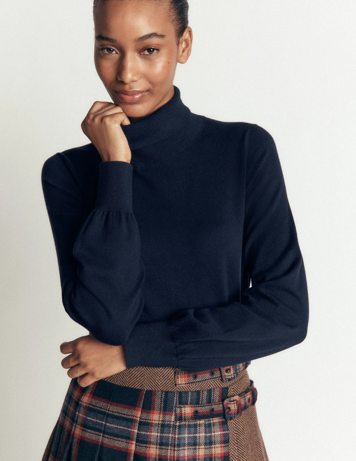 Camilla Roll Neck Jumper-Navy | Boden UK