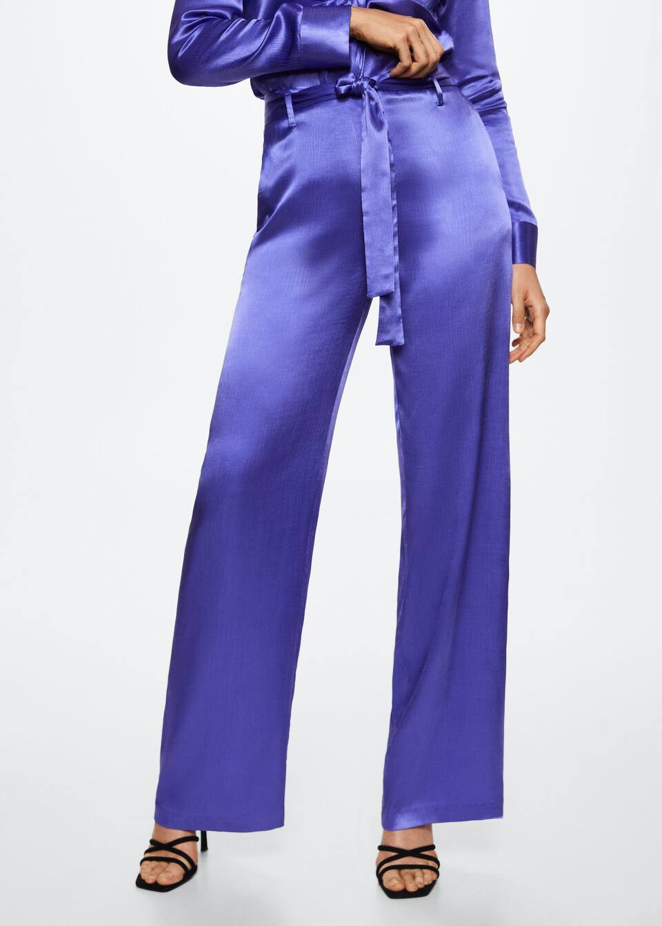 Bow satin pants -  Women | Mango USA | MANGO (US)