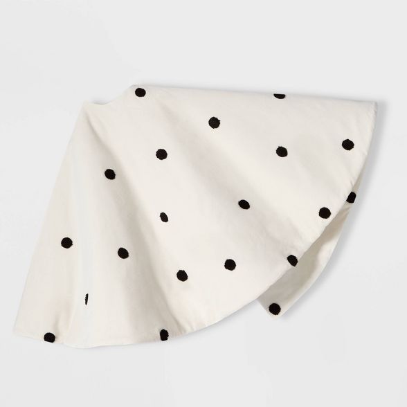 48in Tree Skirt Ivory with Black Polka Dots - Wondershop™ | Target