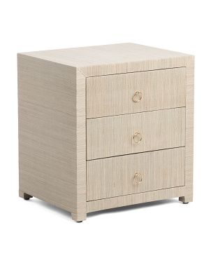 22in Raffia Woven Chest Of 3 Drawers Nightstand | Marshalls