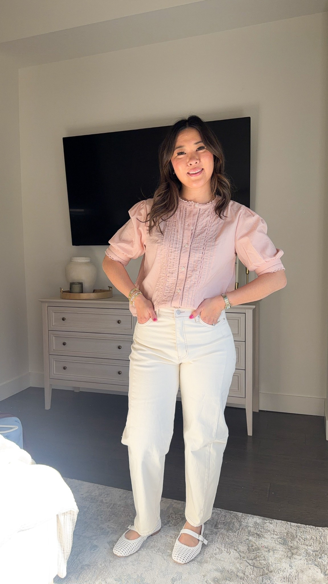 walmart fashion, spring outfit, affordable spring looks, trendy outfit, women’s fashion, pink blouse, looks for less, woven ballet flats 



#LTKSeasonal #LTKootd