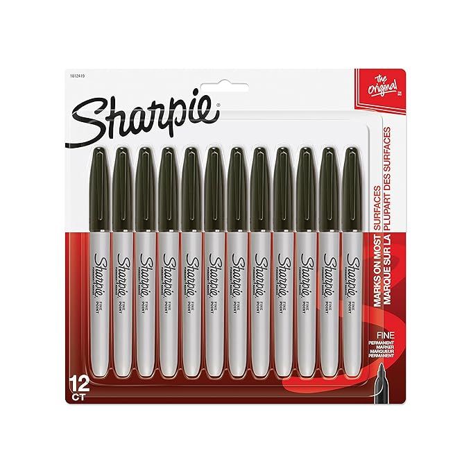 Sharpie Permanent Markers, Fine Point, Black, 12 Count | Amazon (US)