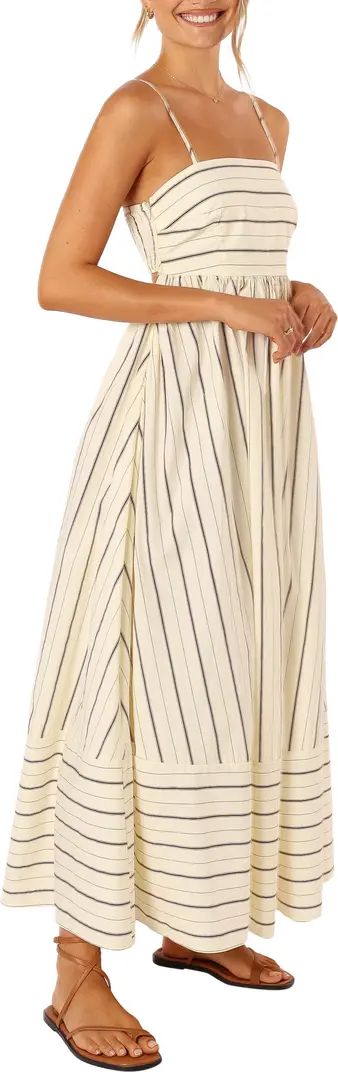 Pixie Stripe Cutout Cotton Maxi Sundress | Nordstrom