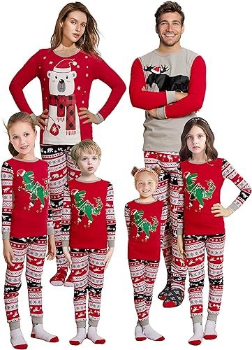 Matching Family Pajamas Christmas Sleepwear Cotton Holiday Pjs | Amazon (US)