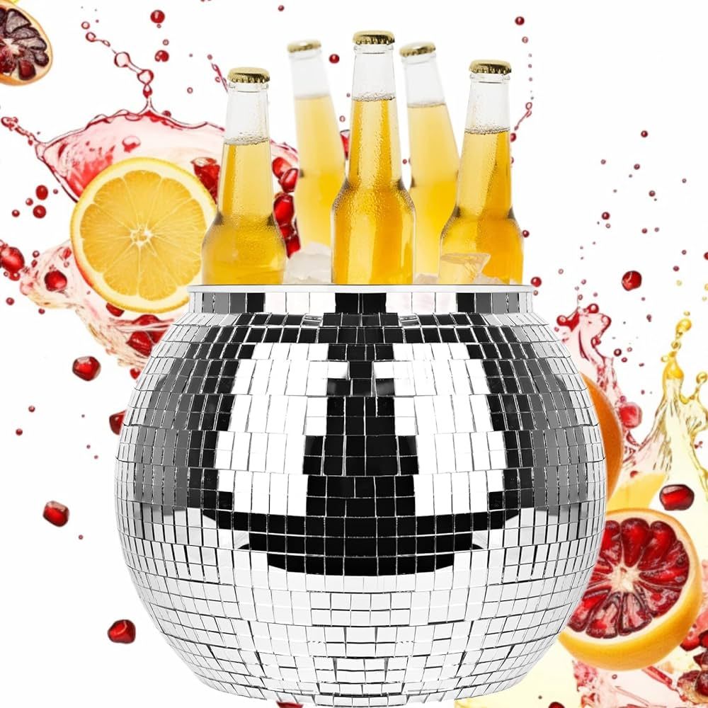 Disco Ball Ice Bucket Beverage Tubs Disco Ball Bowl Vase Cup Drink Bucket for Parties,Large Retro... | Amazon (US)