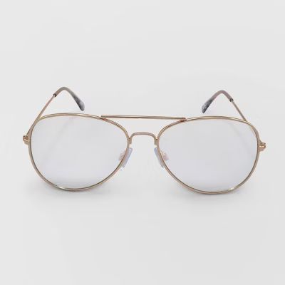 Women's Blue Light Filtering Aviator Glasses - Wild Fable™ Gold | Target