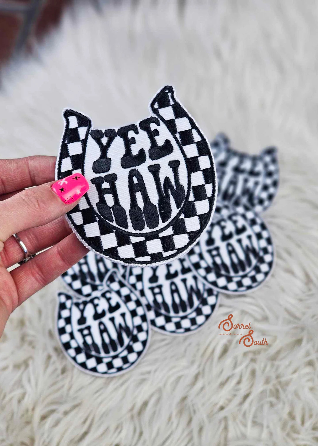 Checkered Yeehaw Iron on Heat Adhesive Embroidered Patch, Western, Cowgirl, Aztec, Southwestern, ... | Etsy (US)