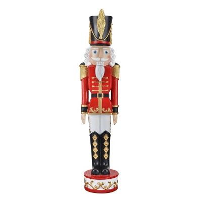 Haute Decor 37" Christmas Nutcracker Outdoor Decor Red/Black | Target