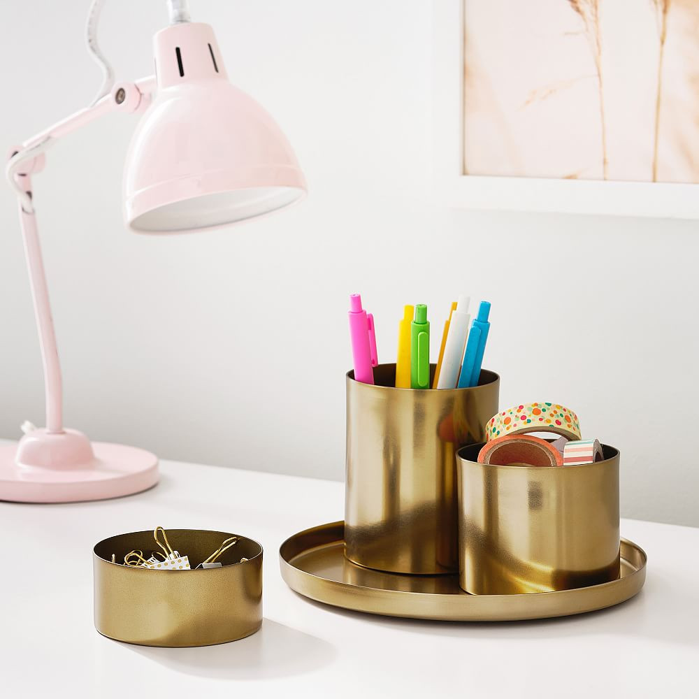 Gold Metal Desk Acc Set | Pottery Barn Teen