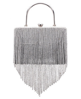 Nina Crystal Chain Cascade Fringe Satchel Bag - Macy's | Macy's