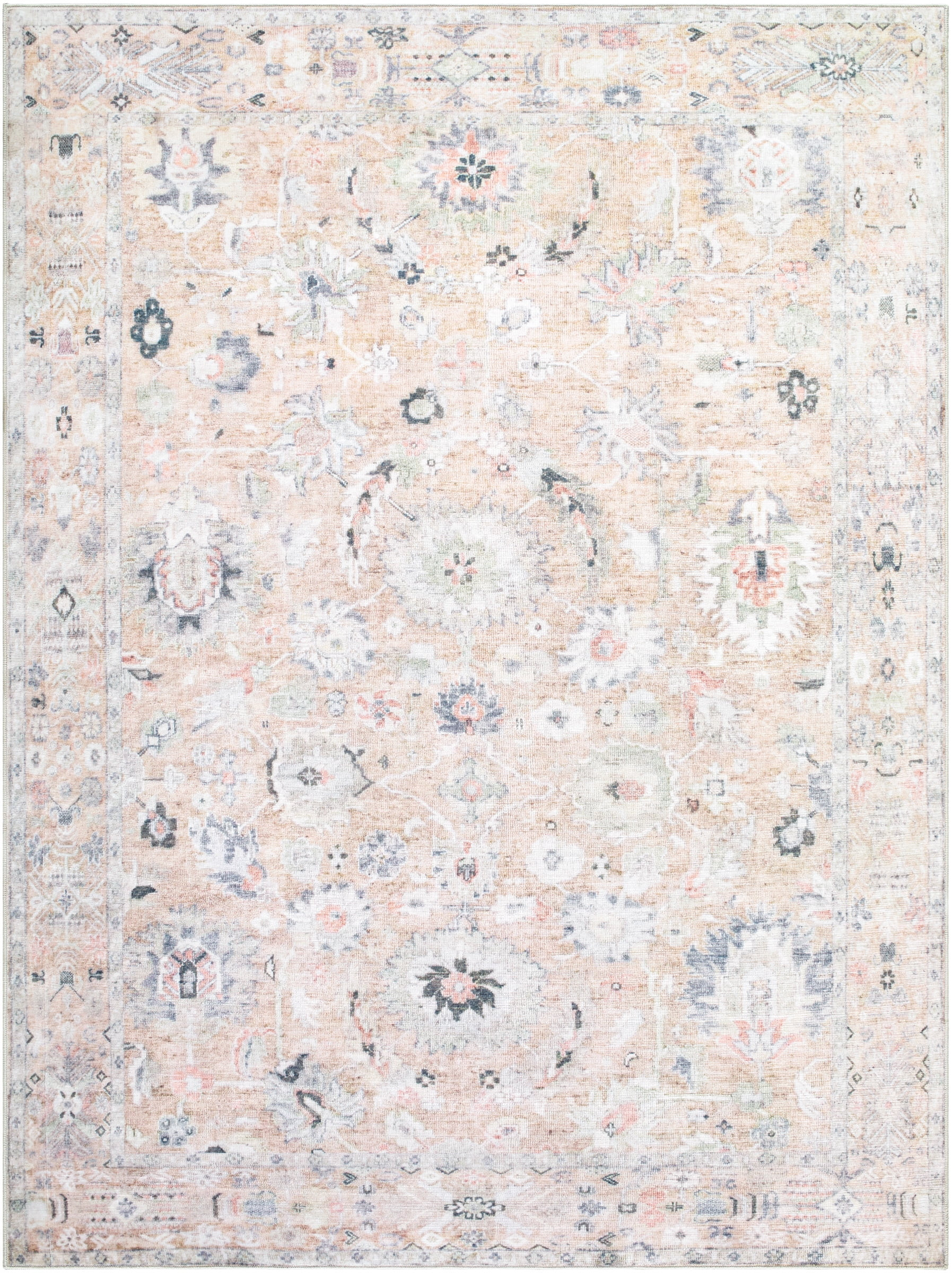My Texas House Washable Everly Cream 5'3" x 7' 8'10" x 12' Washable Area Rug | Walmart (US)