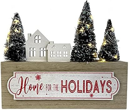 ZiMiu LED Lighted Christmas Tree Block Decoration Rustic Vintage Winter Wooden Decor Farmhouse Holid | Amazon (US)