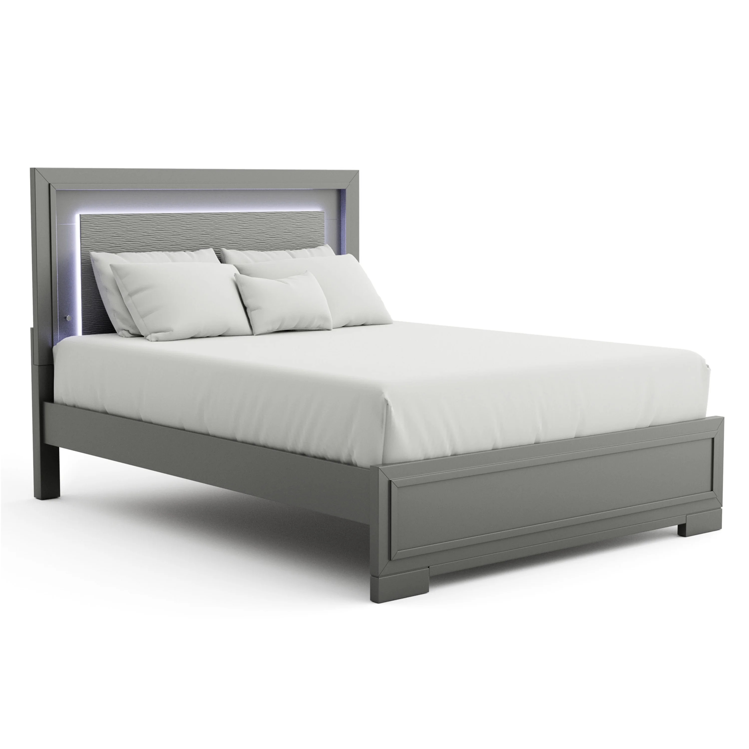 Furniture of America Willow Wood Bed with LED, Gray, Full | Walmart (US)