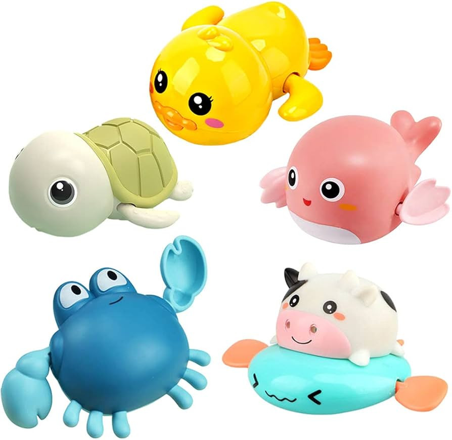 Bath Toy,Cute Animal Clockwork Bathtub Swimming Pool Toy,Baby Bath Toys for Toddlers 1-3, Boys & ... | Amazon (US)