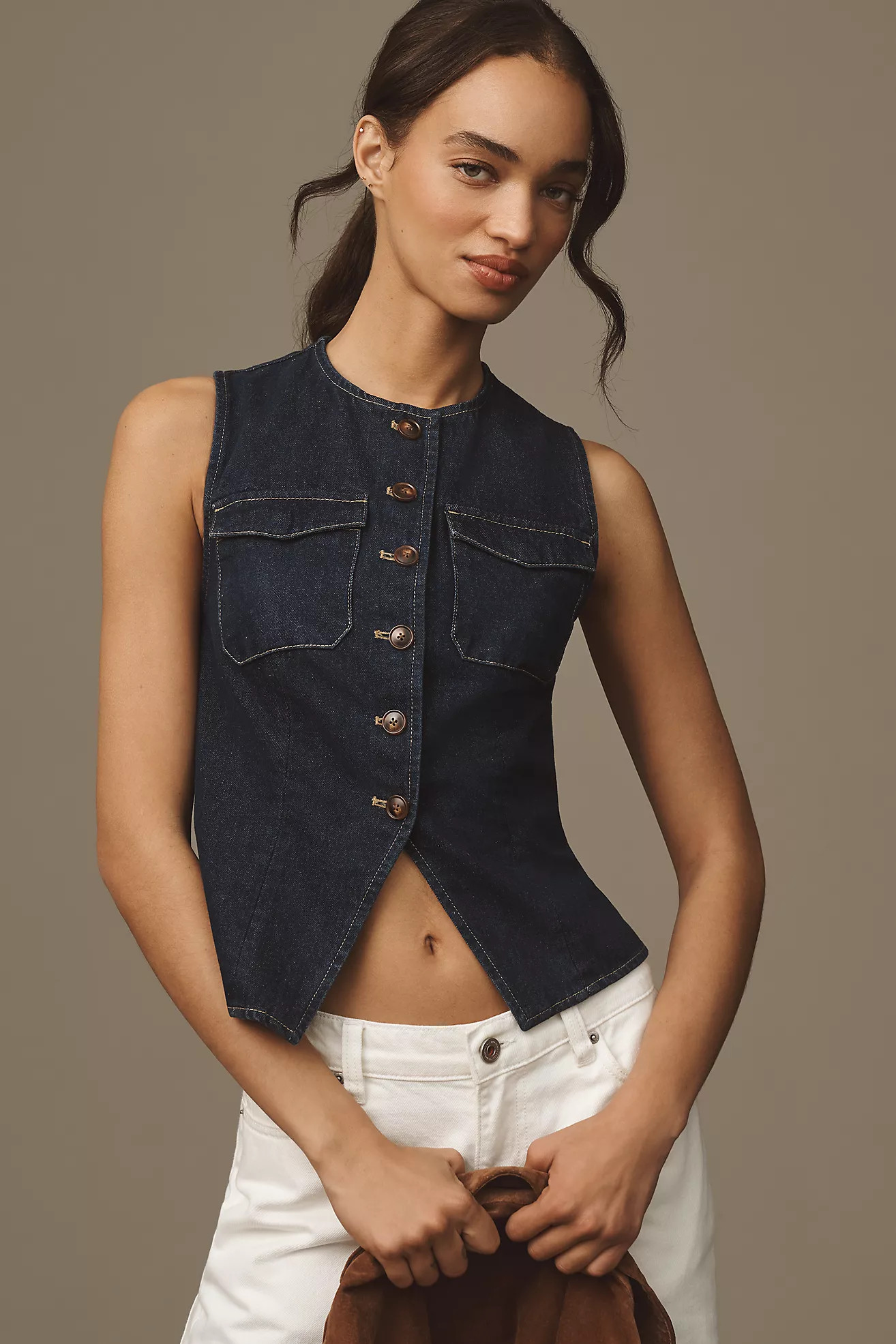 Mare Mare Tailored Denim Vest | Anthropologie (US)