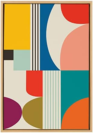 Kate and Laurel Sylvie Mid Century Modern Pattern Framed Canvas Wall Art by Rachel Lee of My Drea... | Amazon (US)