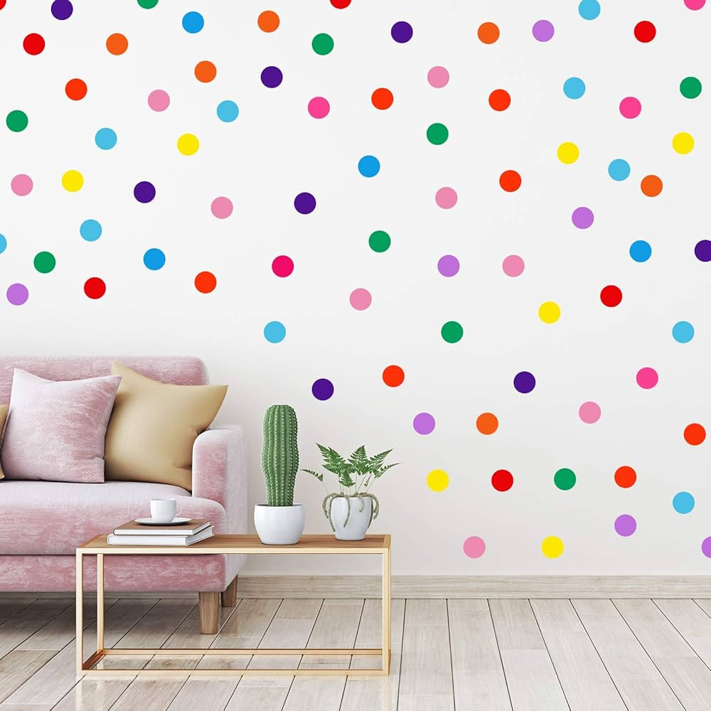 240 Pieces Polka Dots Wall Decals 2 Inch Multi-Color Rainbow Dots Wall Stickers Vinyl Dots Decals... | Amazon (US)