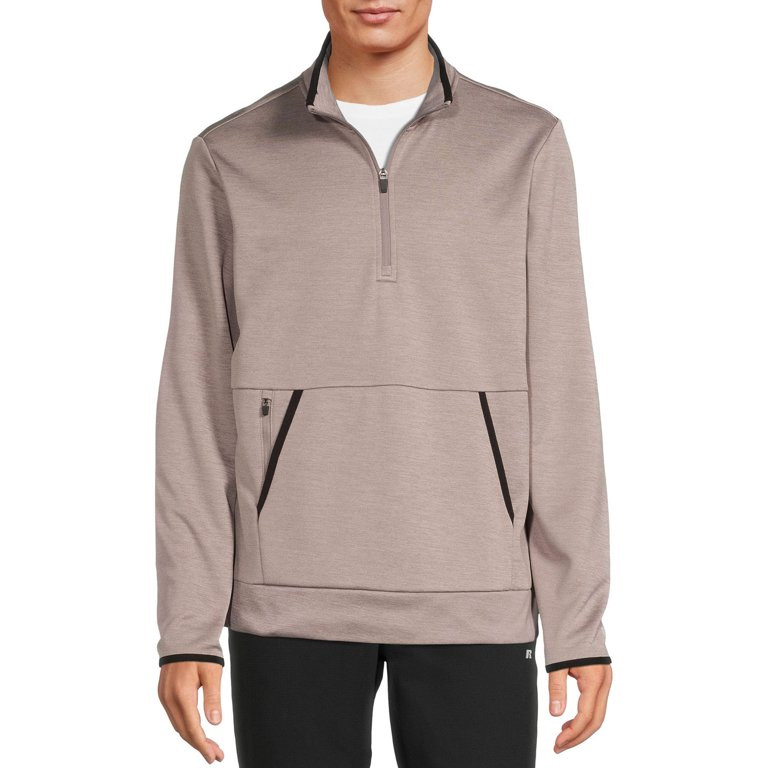 Russell Men's & Big Men's Tech Fleece Quarter Zip Jacket, Sizes up to 3XL - Walmart.com | Walmart (US)